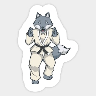 Comic wolf does judo Sticker